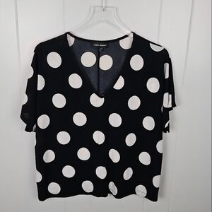 Modern Attraction Wmns XL Black & White Polk-a-dot Blouse
